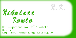 nikolett komlo business card